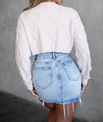 COZY GIRL CABLE KNIT SWEATER